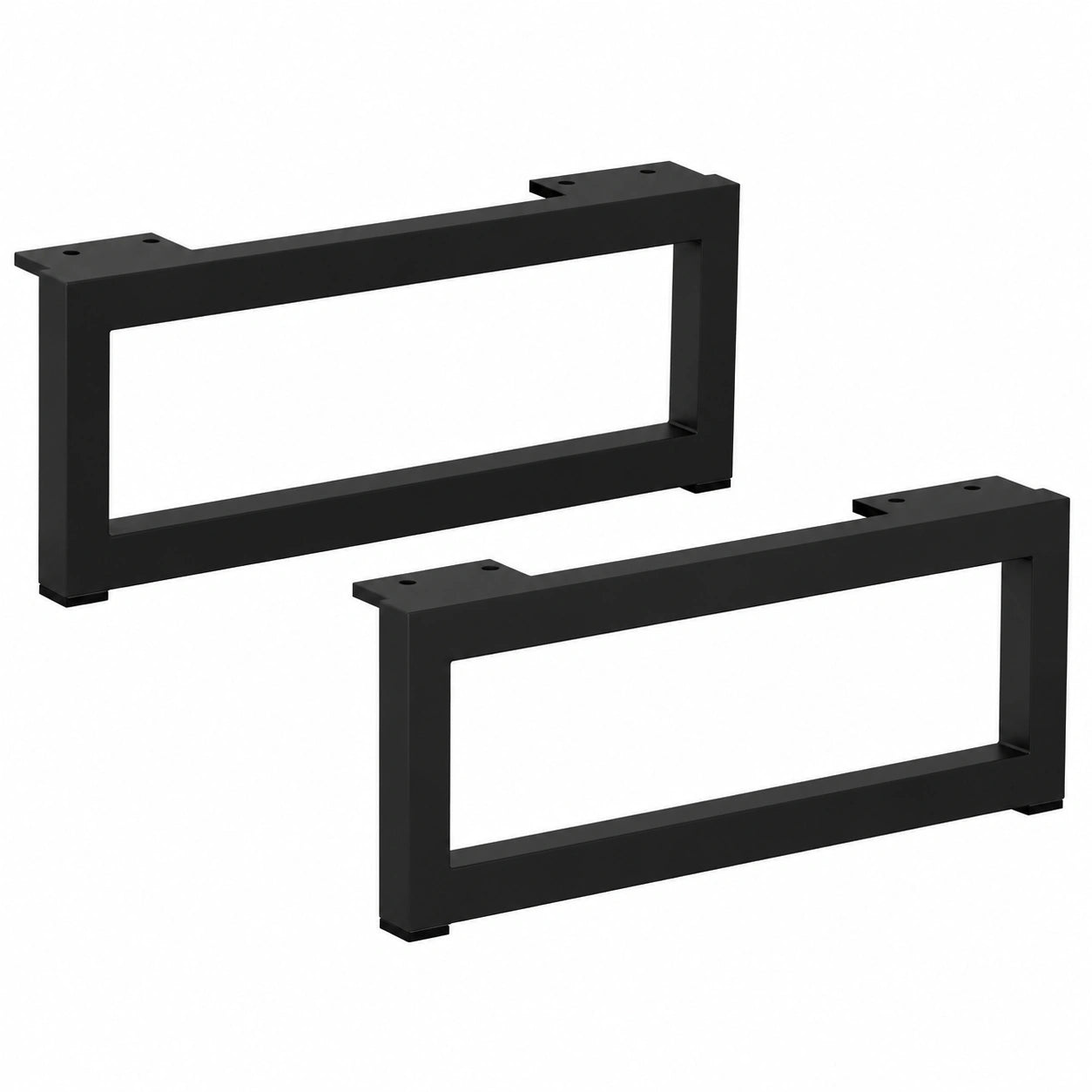 Schwarze Metallmöbelbeine 35 cm, 2er Set – Rechteckige Möbelfüße mit Bodengleitern – Ideal für Sofa, Sessel & Schrank – Modernes Industriedesign