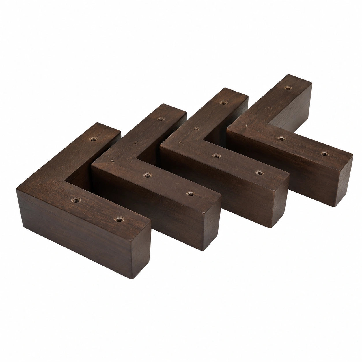 IPEA 4er Set Holz-Möbelfüße in Wenge, 50 mm Höhe, Italienisches Design, Kegelförmige Beine für Sofas und Schränke