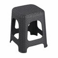 R.G. Hocker mit Rattan-Look, stapelbar, bis 160 kg belastbar, für Bad und Garten, H 44cm (Anthrazit)