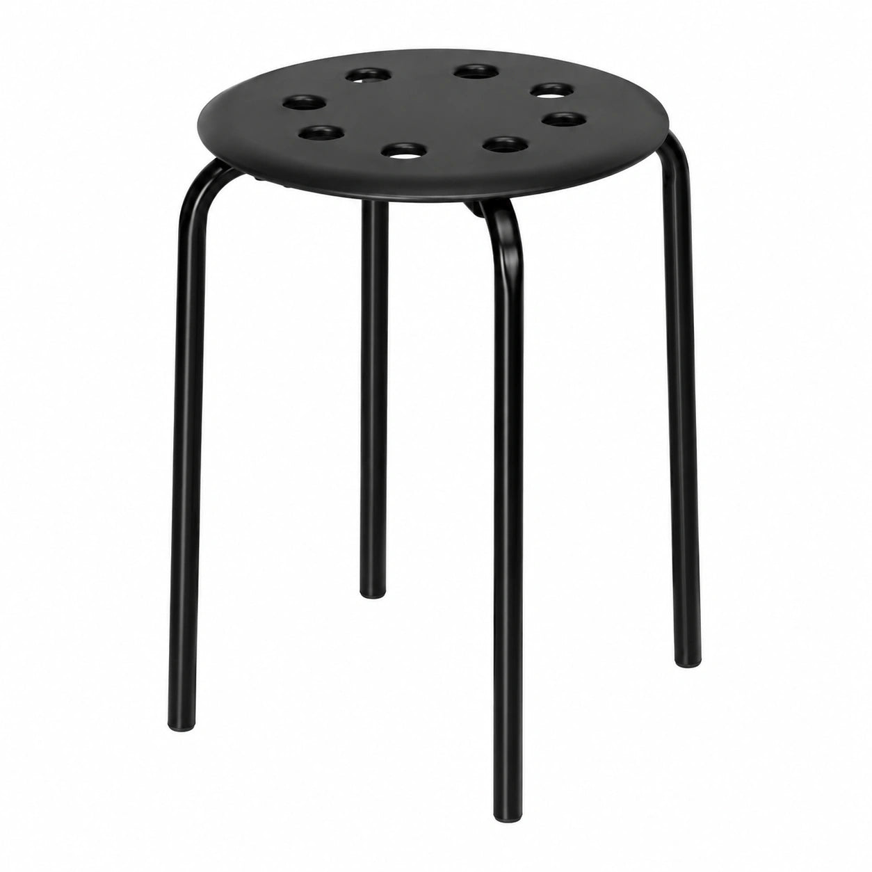 IKEA Marius Stapelhocker Schwarz Stahl Kunststoff Sitz