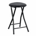 Faltbarer Hocker 2er Set, Polsterung, ideal für Küche, Balkon und Garten, Schwarz, 30x30x46cm