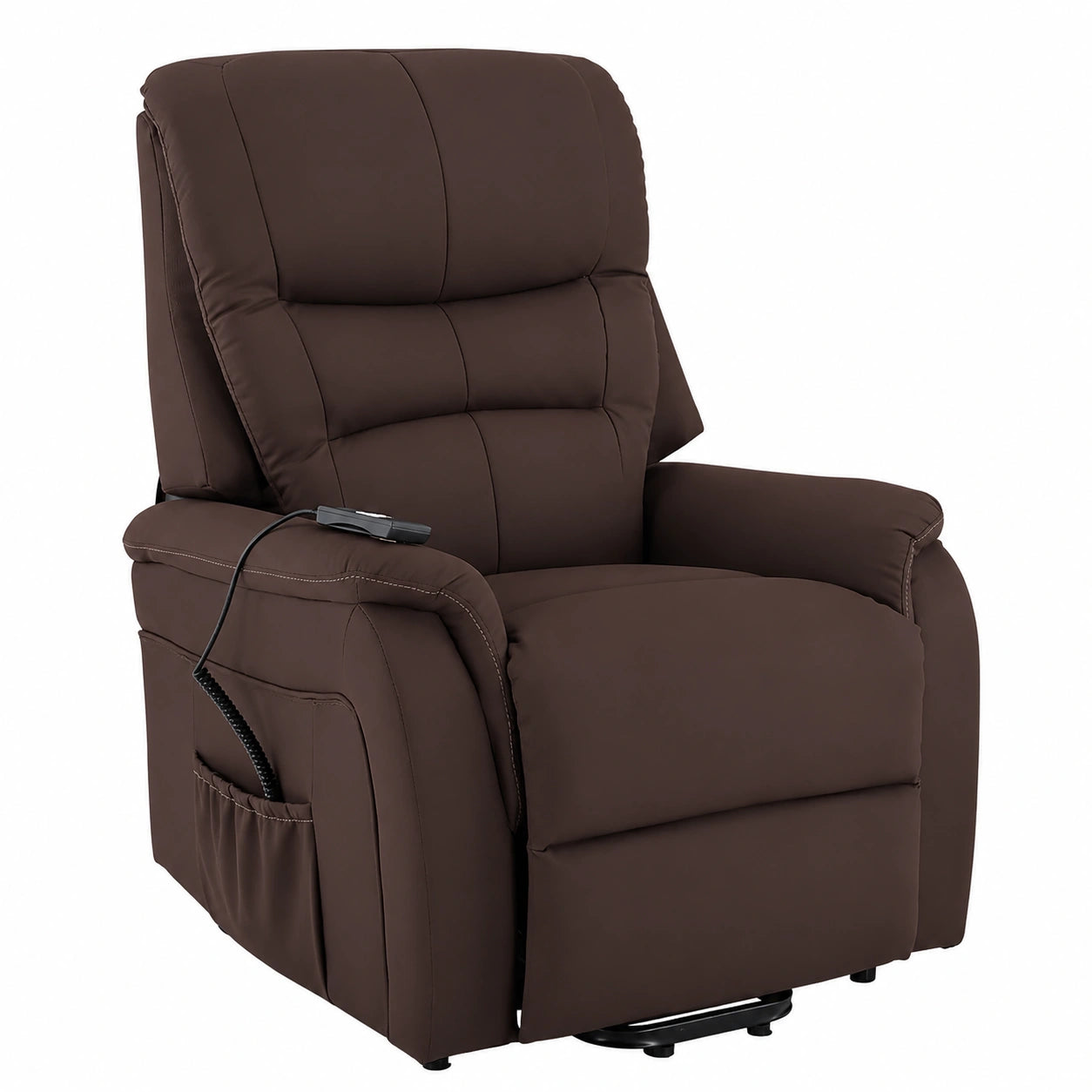 Ergonomischer Fernsehsessel mit Aufstehhilfe, elektrisch verstellbar, Mikrofaser, Dunkelbraun