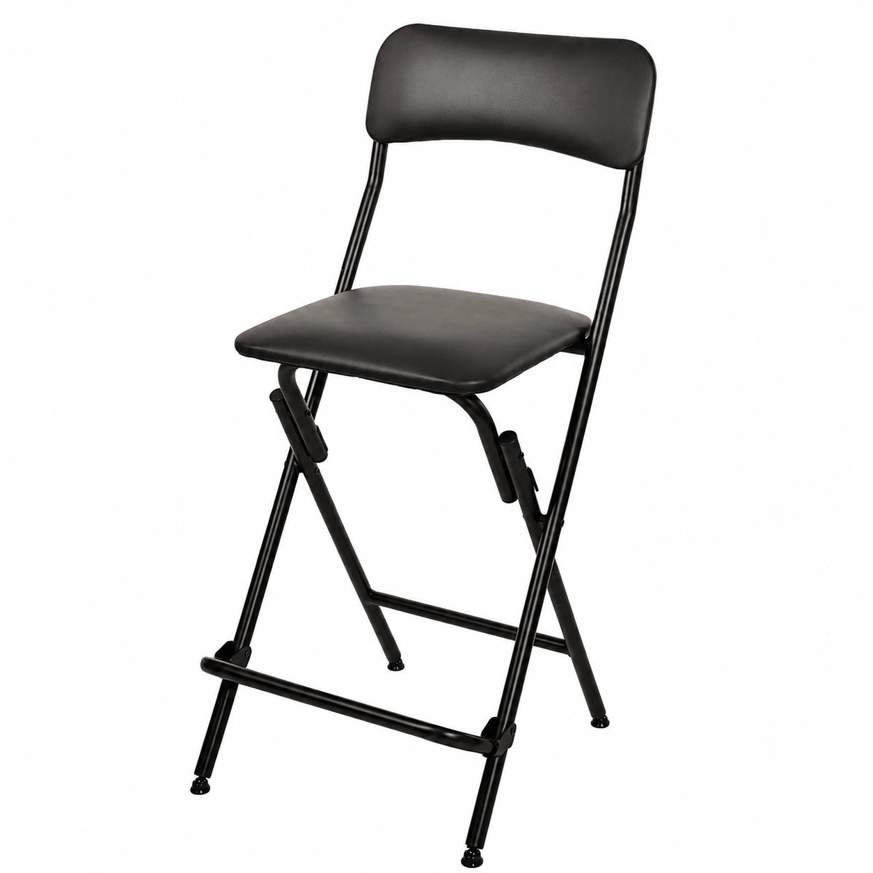 Amazon Basics Faltbarer Barhocker mit Fußstütze, 61 cm, 136 kg Kapazität, 2er Set, Schwarz