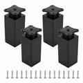 STOLMET Höhenverstellbare Möbelfüße 100 mm, 4er Set, Schwarz, Für Wohnzimmer, Küche, Schlafzimmer