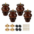 Massivholz Tischbeine 9 cm, 4er Set Möbelfüße mit M8 Bolzen & Montagezubehör für Sofa und Schrank
