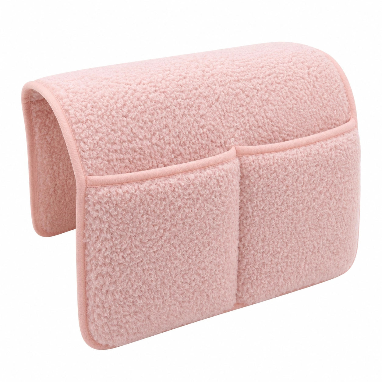 Armlehnenschoner mit Tasche, Rutschfeste Schutzhülle für Sessel, Ideal zur Aufbewahrung von Handy, Büchern, Zeitschriften, in Rosa