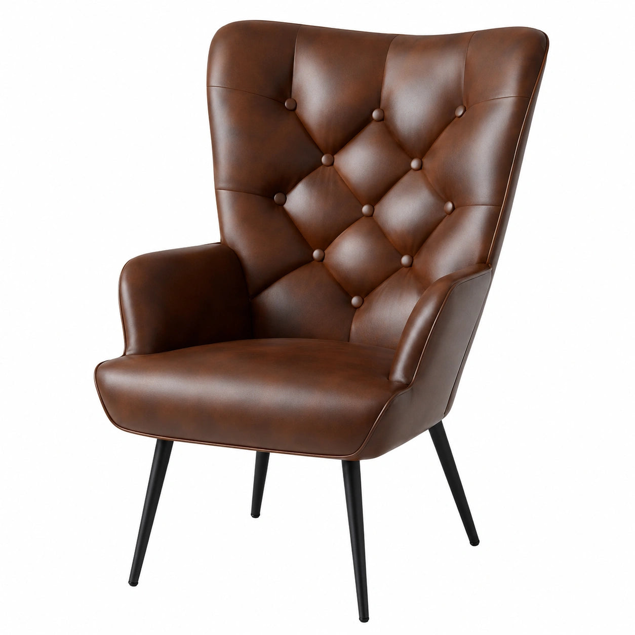 Elegante Polsterstuhl-Set 2er mit Metallbeinen für Wohnzimmer und Schlafzimmer, bis 150 kg belastbar, Braun