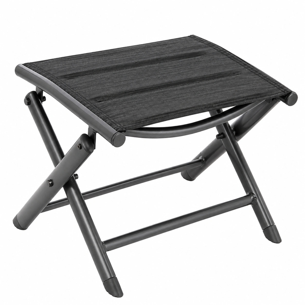 Nexos Aluminium Klapphocker mit Olefin-Bezug in Schwarz und Anthrazit
