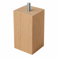 Holz-Sofabeine, 10 cm Höhe, rechteckig, Set aus 4, helles Buchenholz, ideal für Möbel, hergestellt in Italien